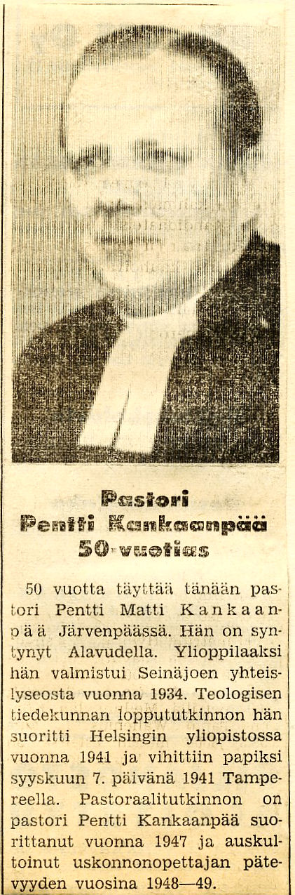 Pentti Kankaanpää lehtileike