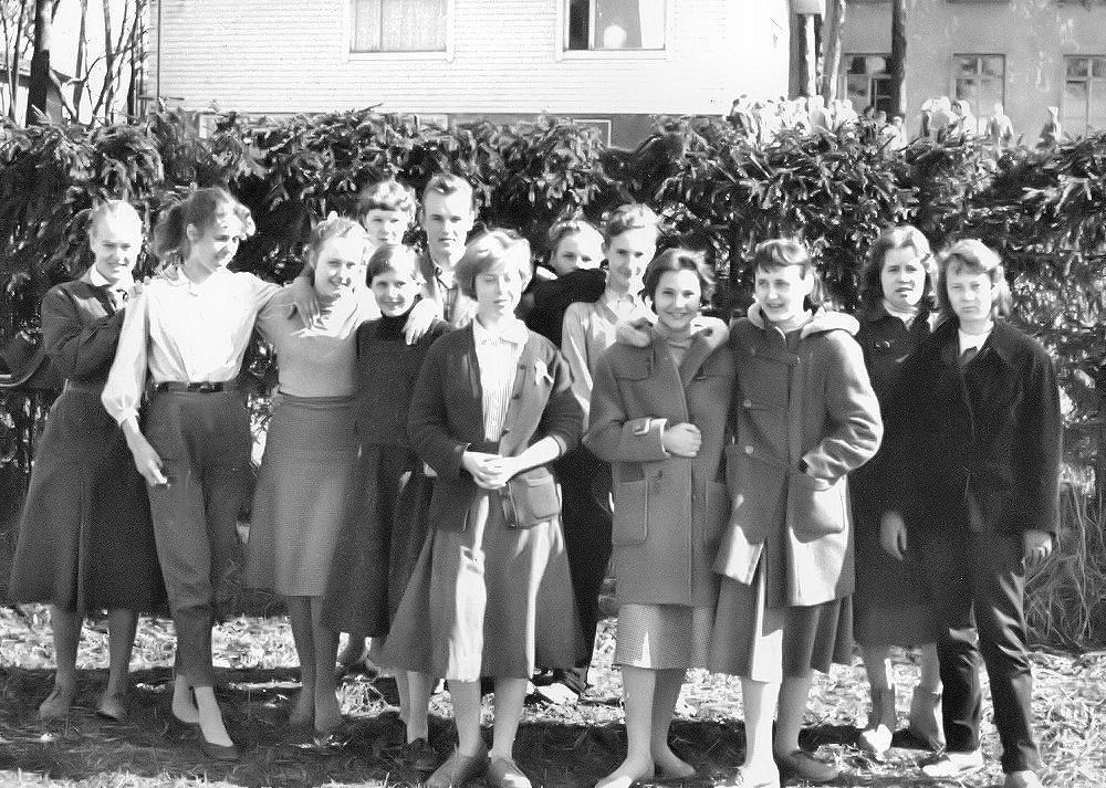 Keväällä 1958 4 A:n oppilaita