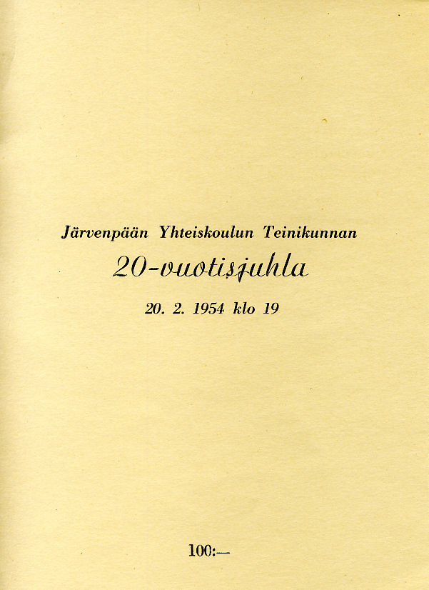 teinikunnan 20v juhlaohjelman sivu 1