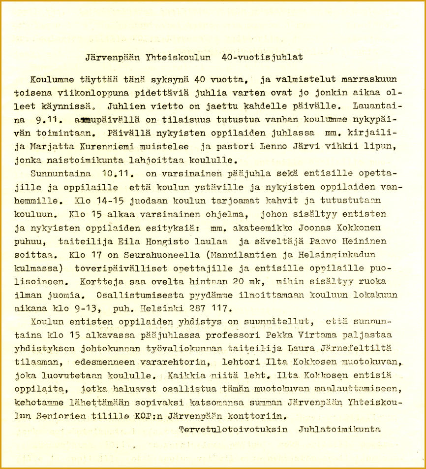 40 v juhlakirjekutsu