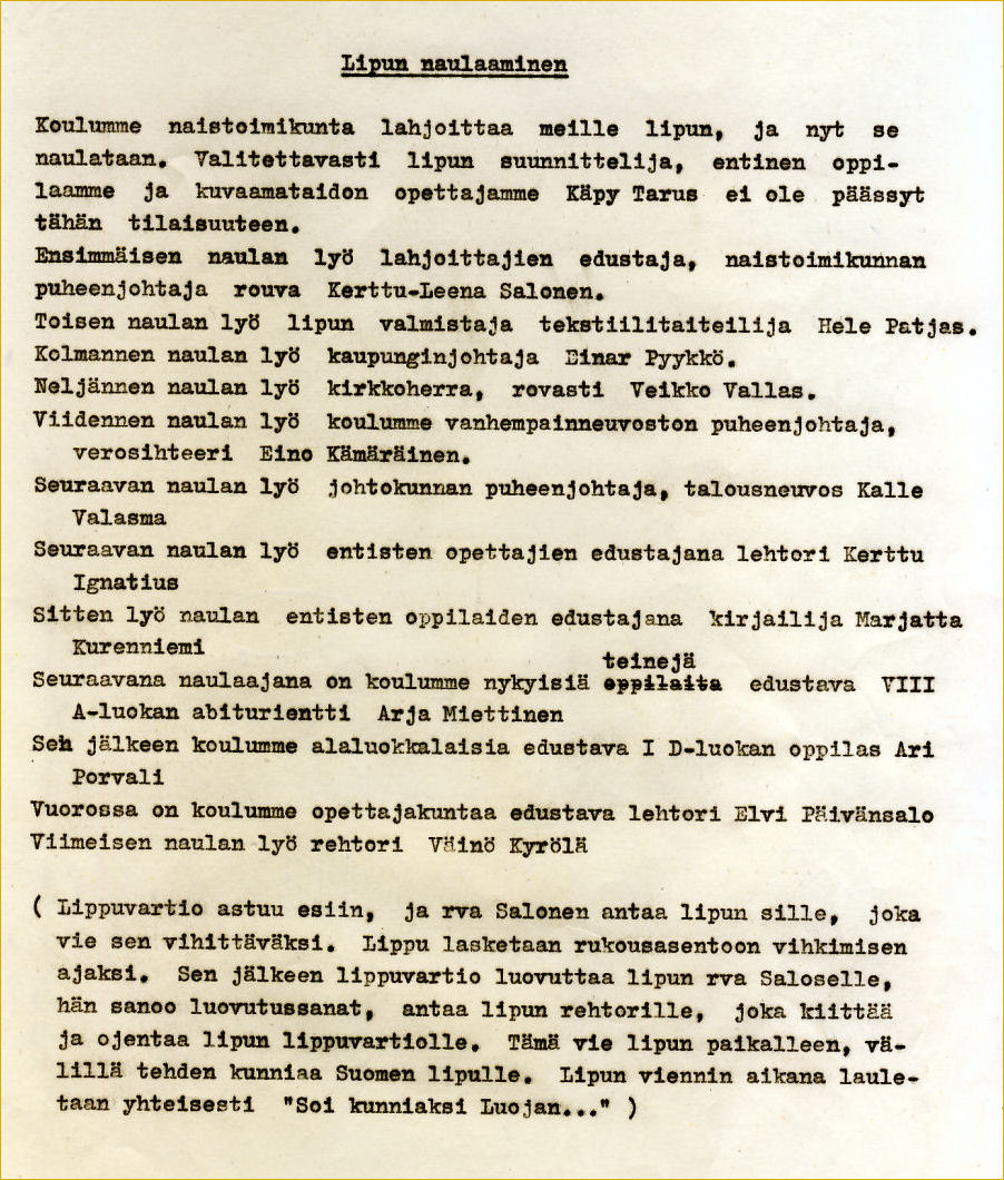 Lipunnaulausseremonia 40 v juhlassa