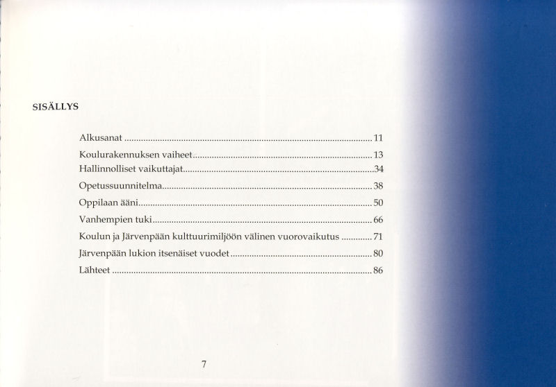 80v historiikin sis�llysluettelo