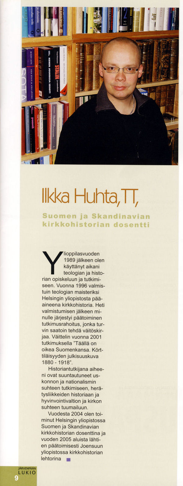 Ilkka Huhta Lukion  vuosikirjassa 2005-2006