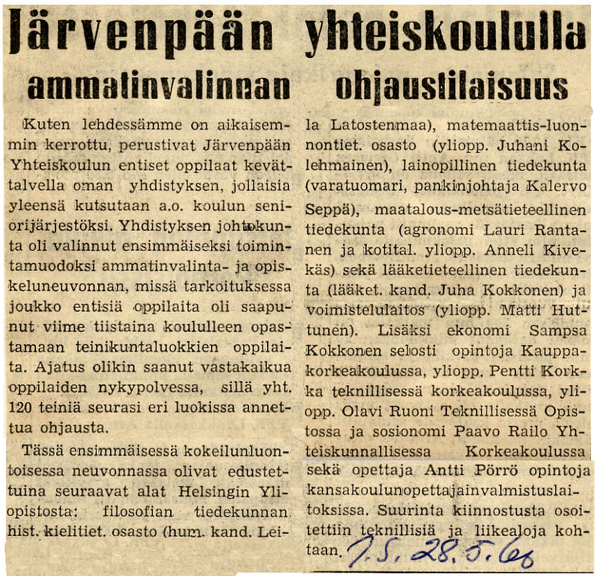 Järvenpään Seutu 28.5.1960