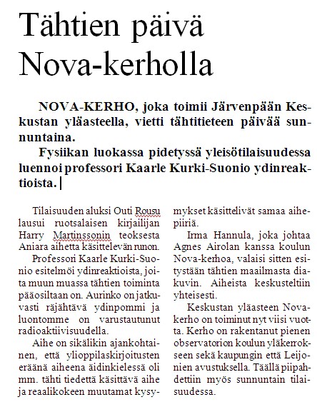Keskarin artikkeli 27.3.1984