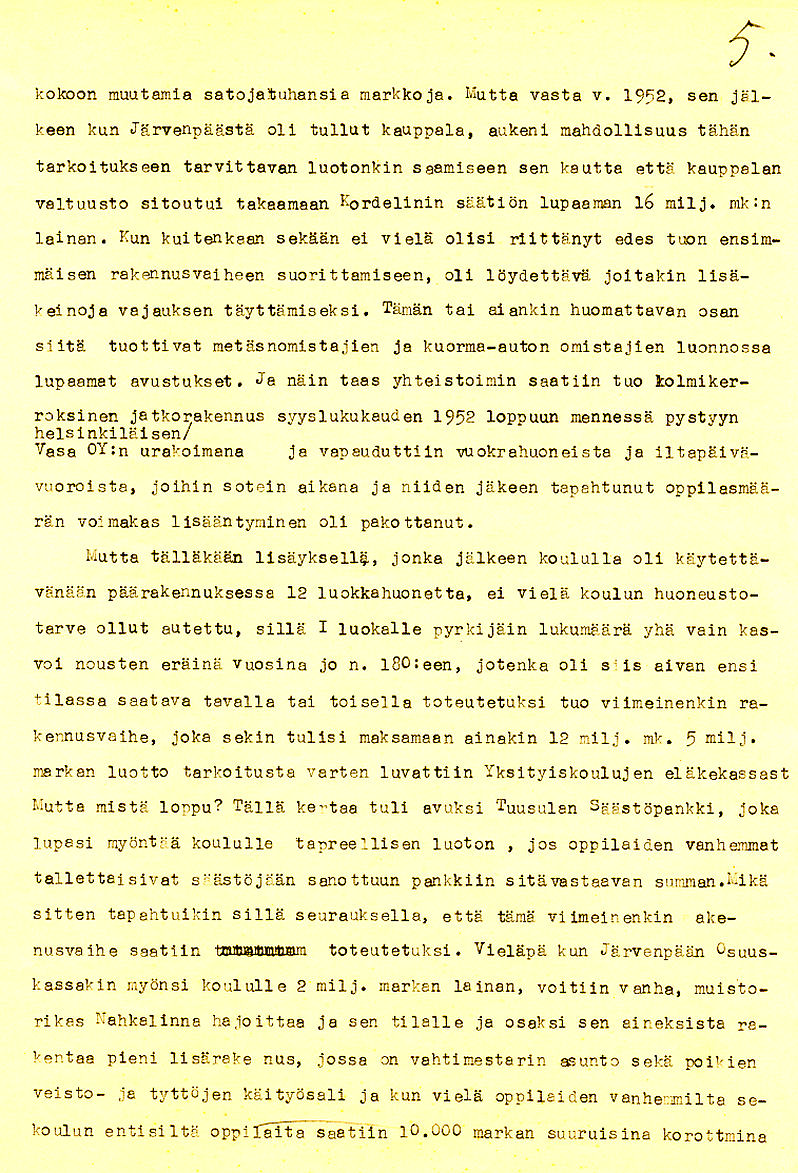 Sivu 5 historiikista 1928-53