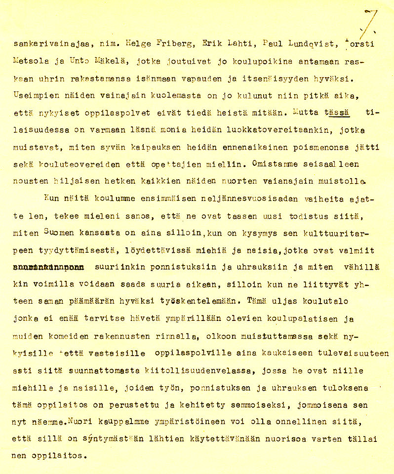 Sivu 7 historiikista 1928-53