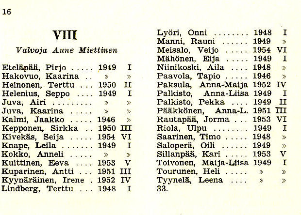Oppilasluettelo 1956-57 sivu 9