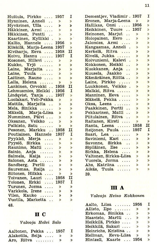 Oppilasluettelo 1958-59 sivu 3
