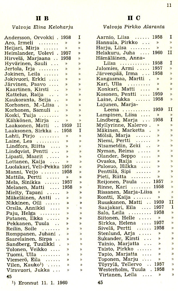 Oppilasluettelo 1959-60 sivu 3