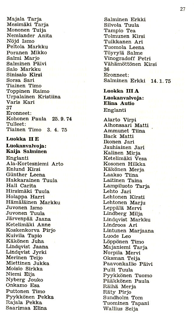 Oppilasluettelo 1974-75 sivu 5