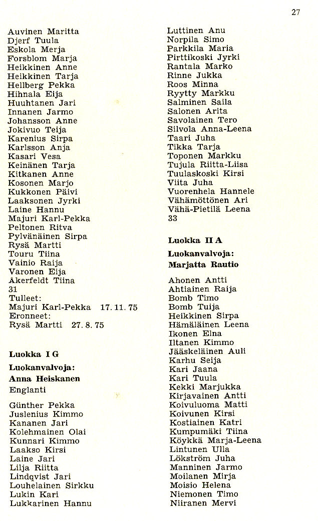 Oppilasluettelo 1975-76 sivu 3