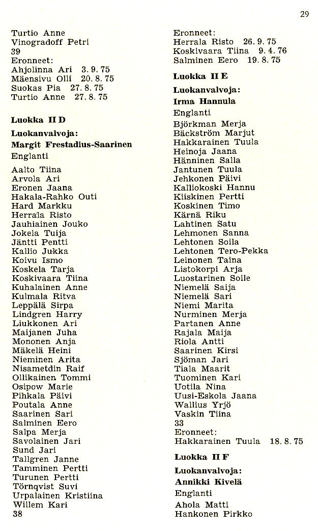 Oppilasluettelo 1975-76 sivu 5