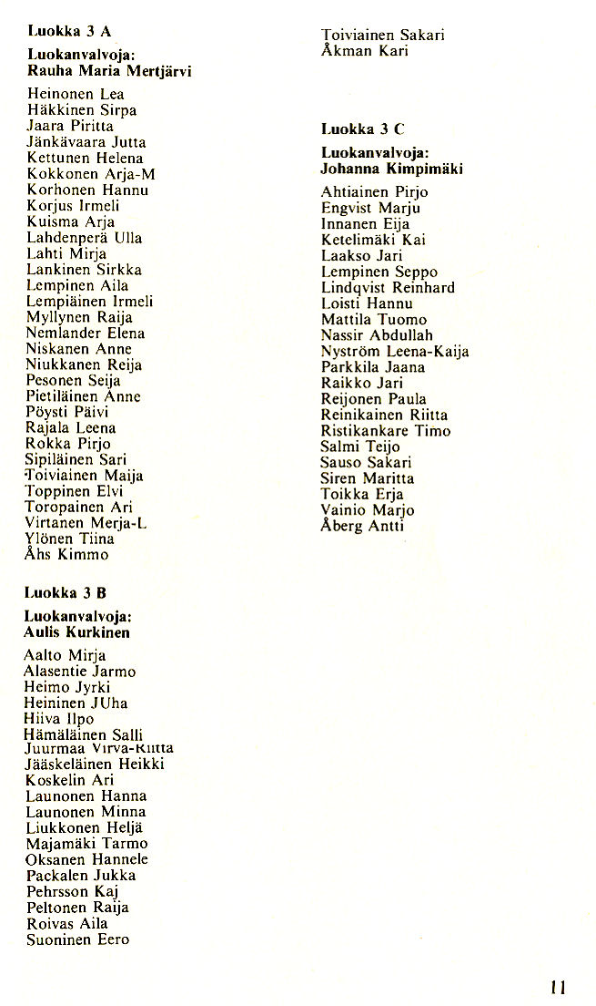 Oppilasluettelo 1976-77 sivu 3