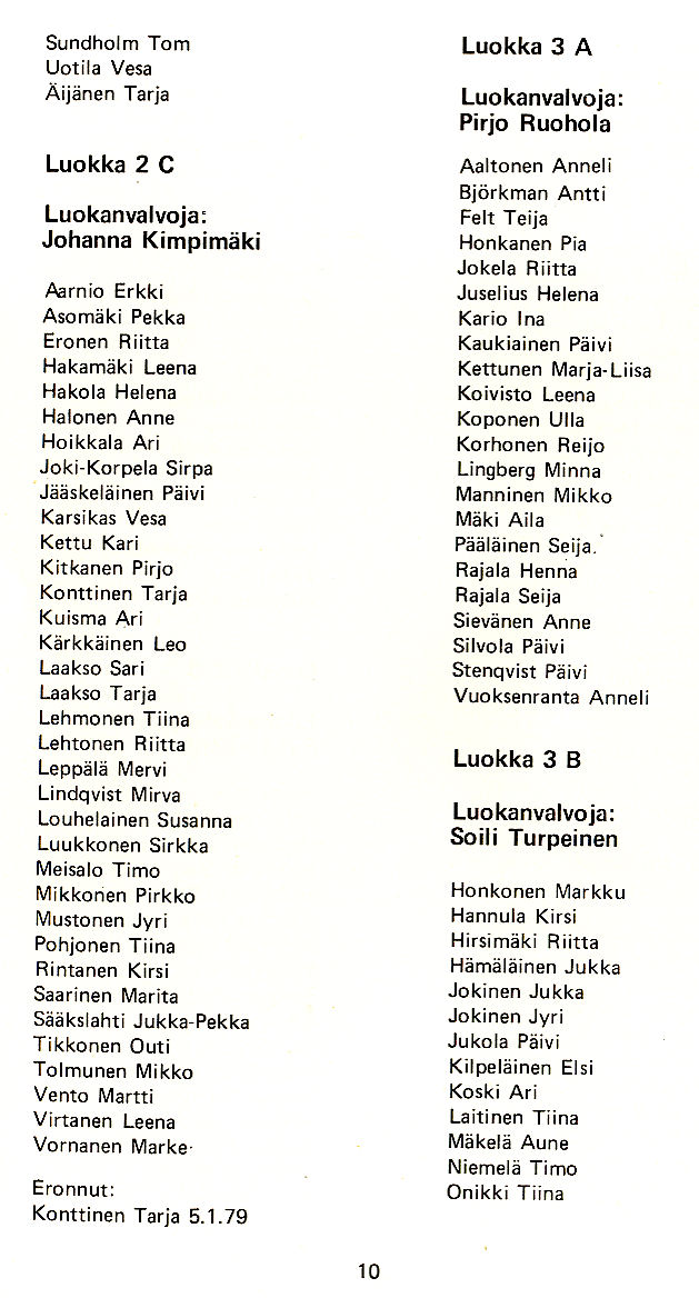 Oppilasluettelo 1978-79 sivu 3
