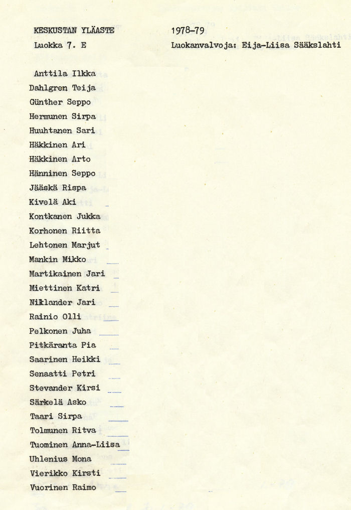 Oppilasluettelo yl�aste 1978-79 sivu 5
