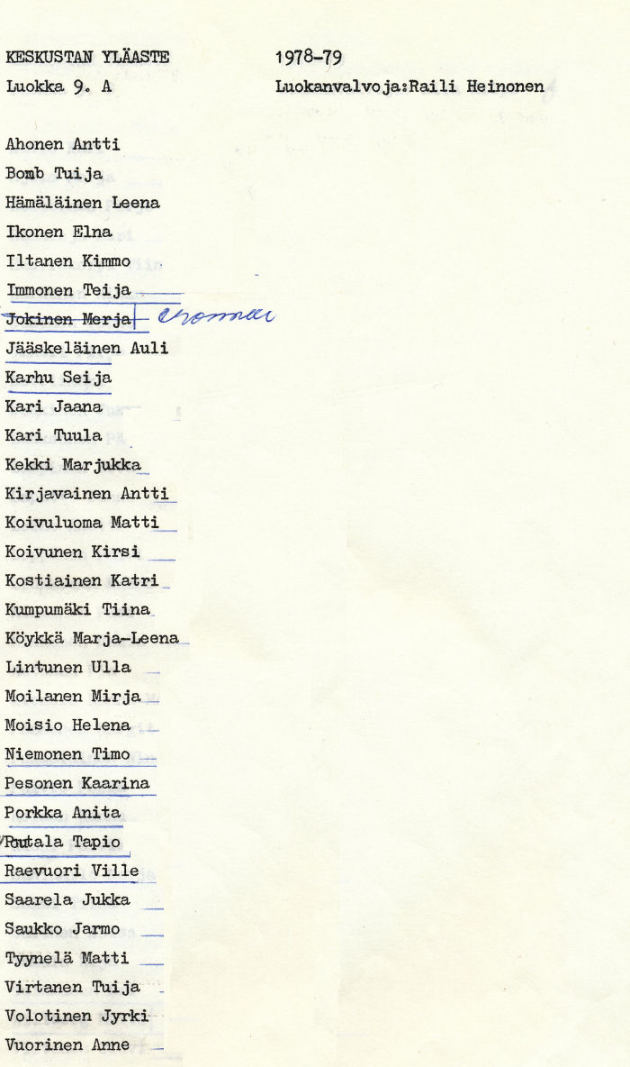 Oppilasluettelo yl�aste 1978-79 sivu 14