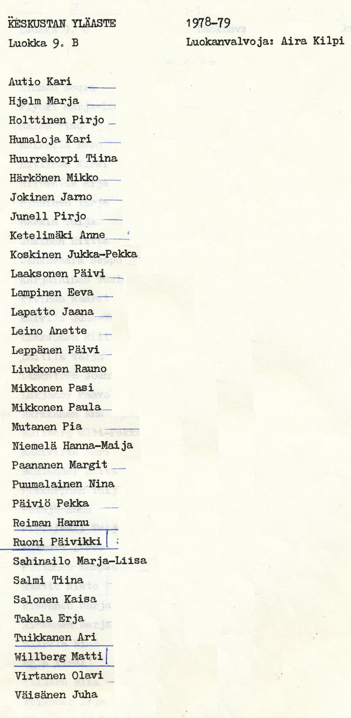 Oppilasluettelo yl�aste 1978-79 sivu 15