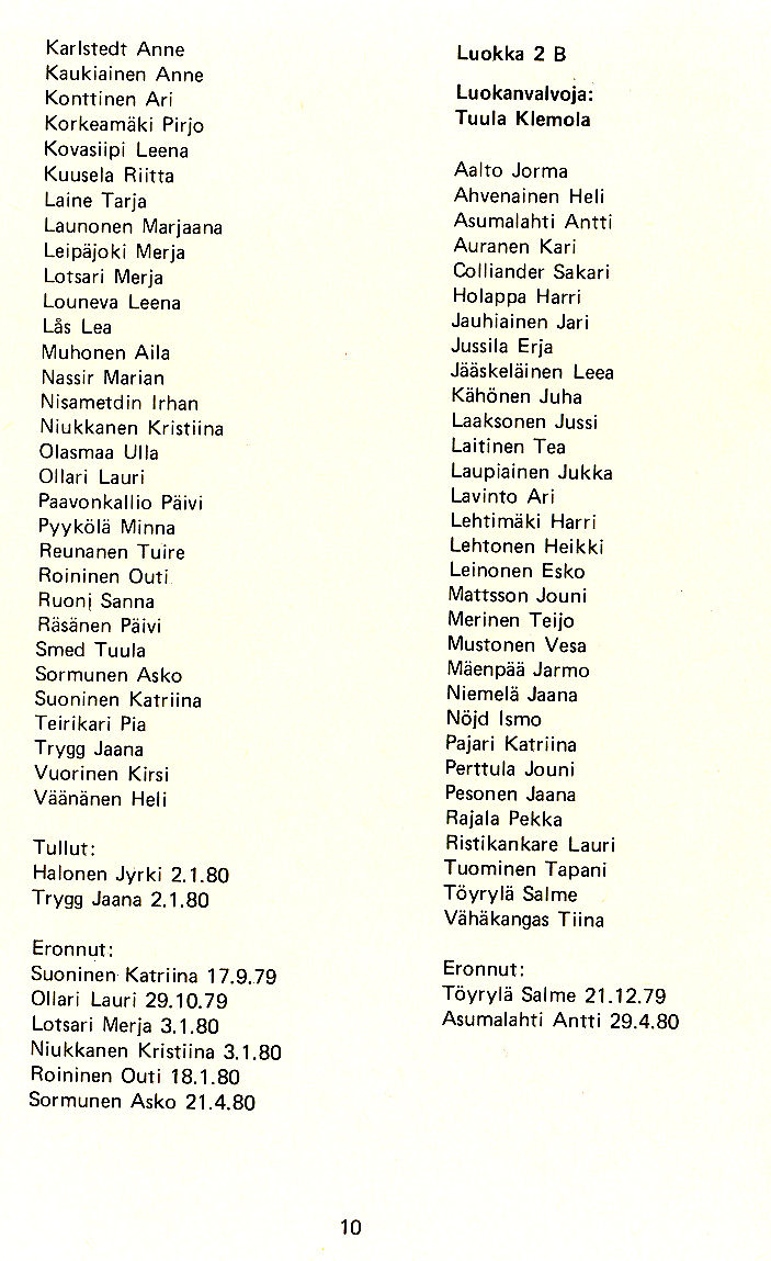 Oppilasluettelo 1979-80 sivu 3
