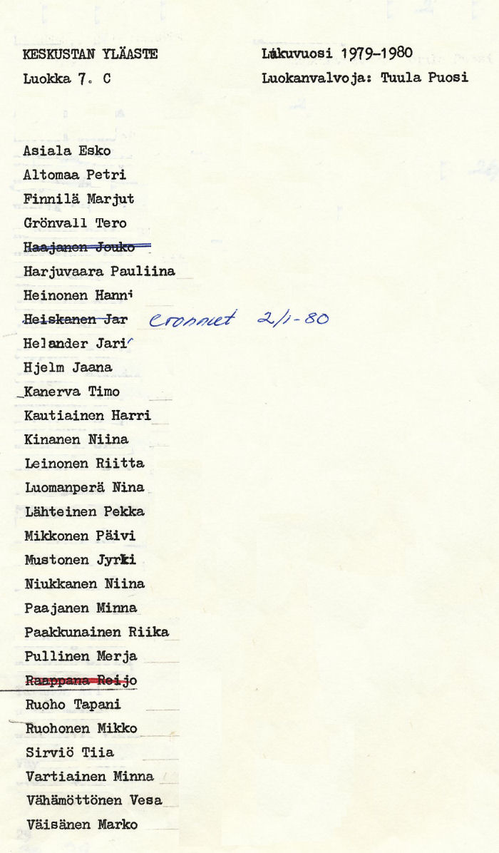 Oppilasluettelo yl�aste 1979-80 sivu 3