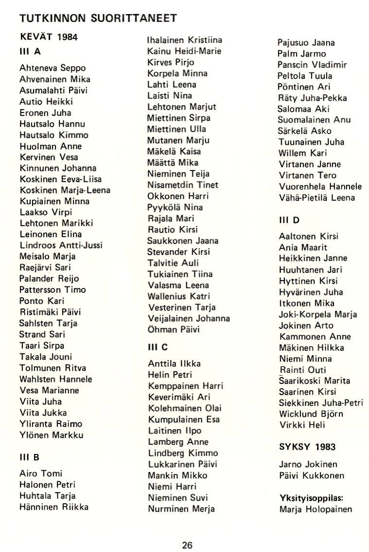 Oppilasluettelo 1983-84 sivu 7