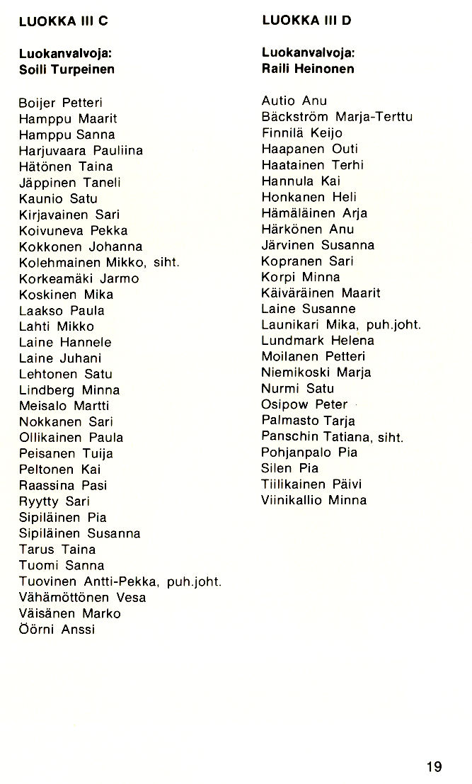 Oppilasluettelo 1984-85 sivu 7