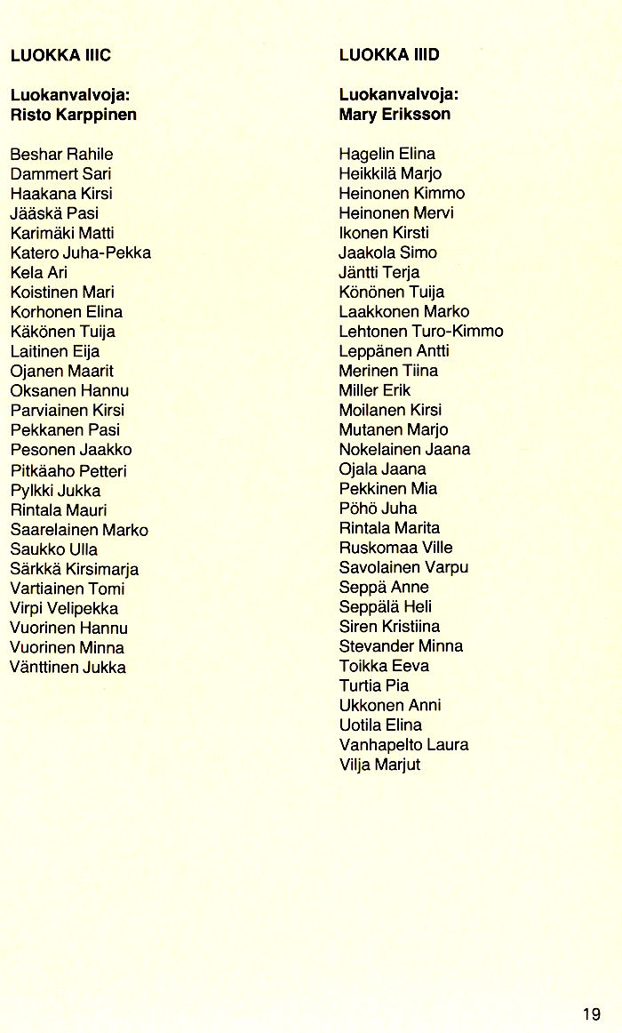 Oppilasluettelo 1985-86 sivu 7