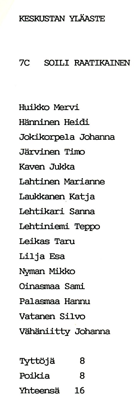 Oppilasluettelo yl�aste 1988-89 sivu 3