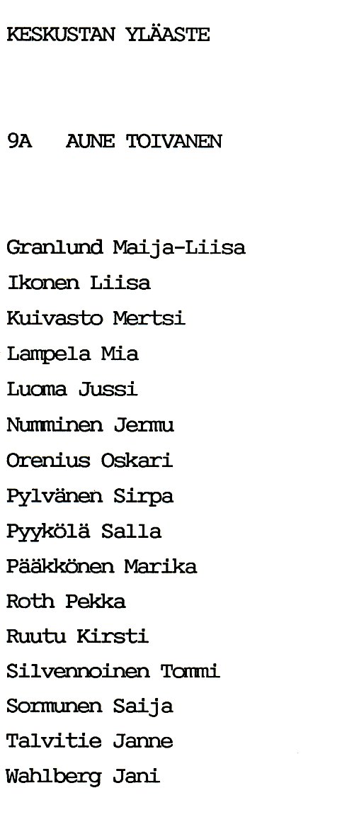 Oppilasluettelo yl�aste 1988-89 sivu 23