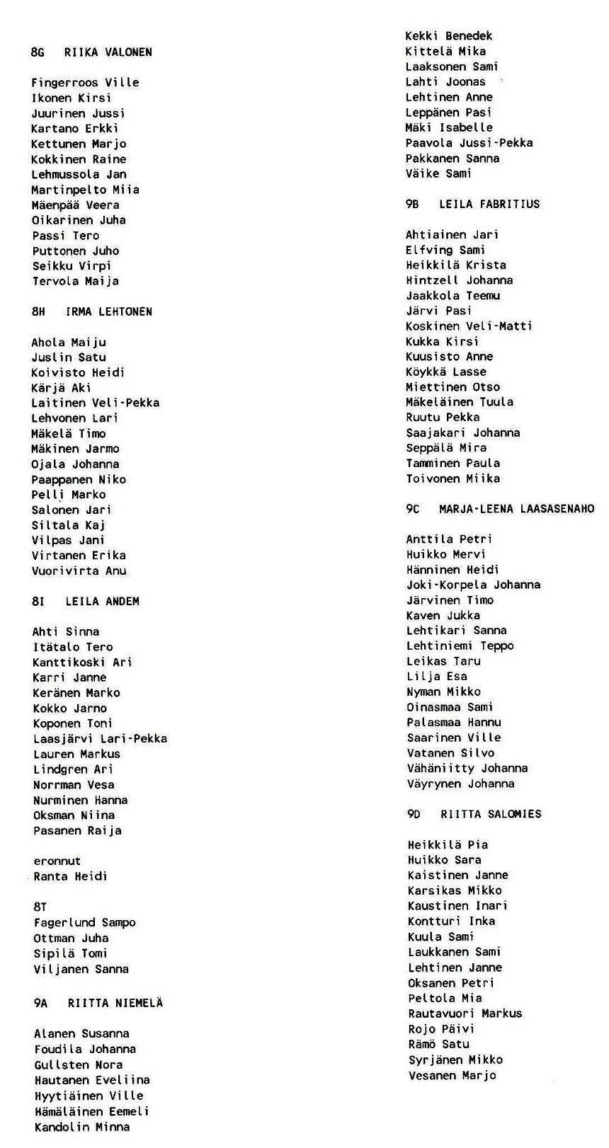 Yhteiskoulun ja Lukkon oppilasluetteon 1990-91 sivu 3