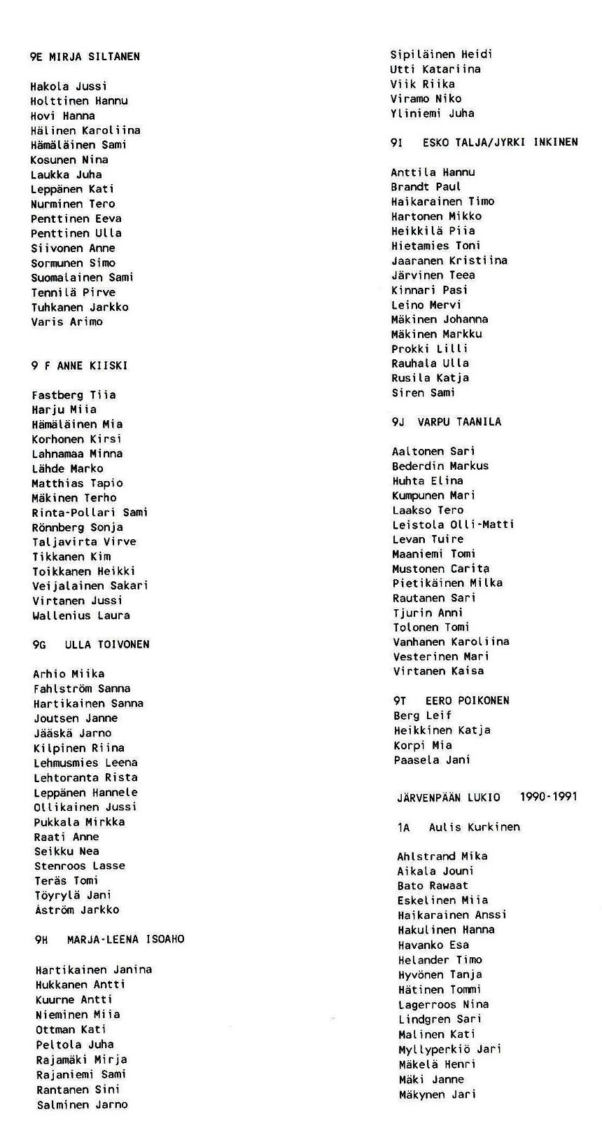 Yhteiskoulun ja Lukkon oppilasluetteon 1990-91 sivu 4