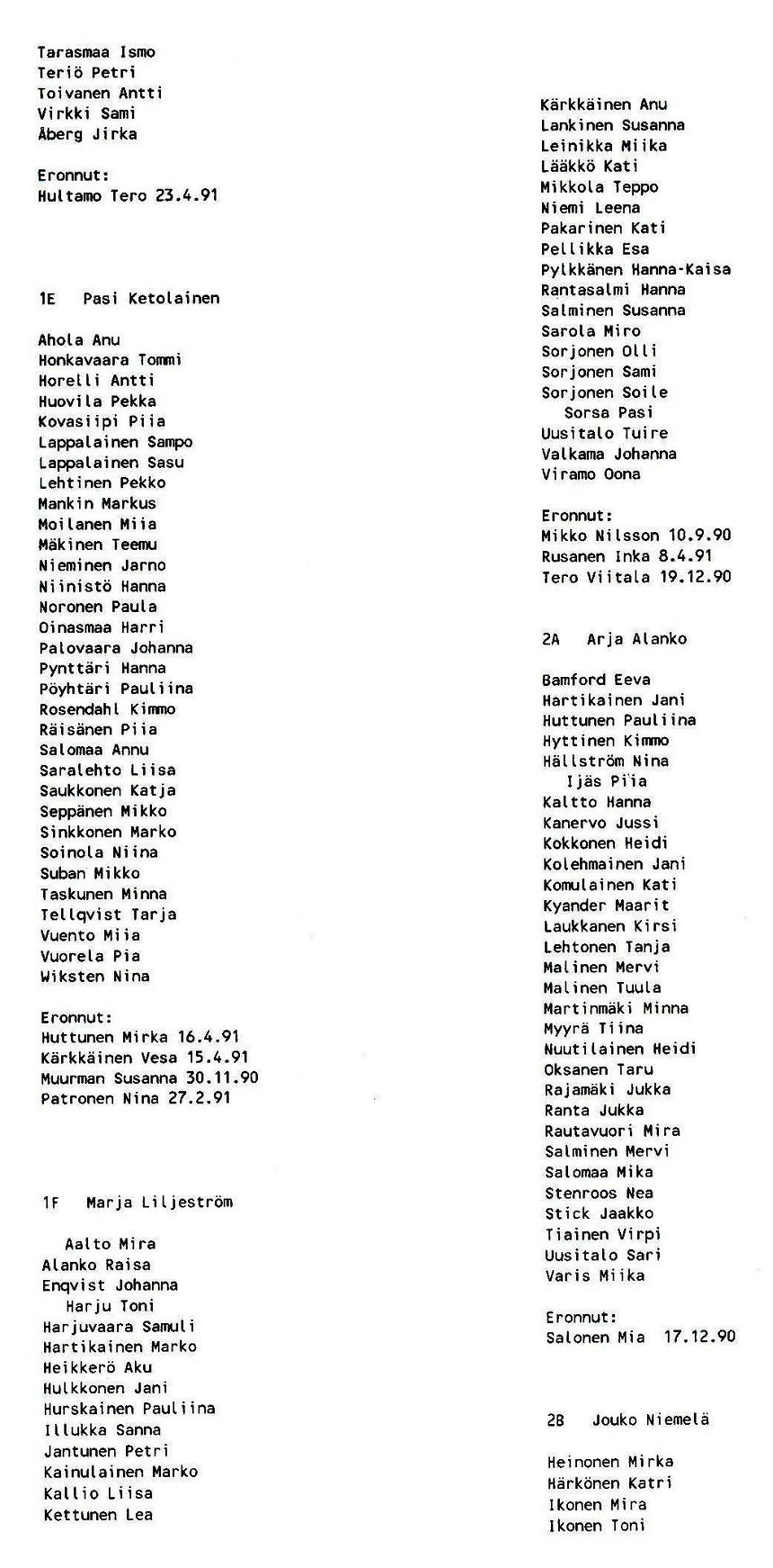 Yhteiskoulun ja Lukkon oppilasluetteon 1990-91 sivu 6