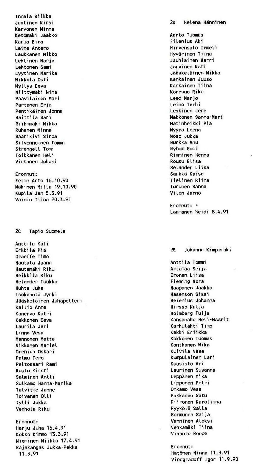 Yhteiskoulun ja Lukkon oppilasluetteon 1990-91 sivu 7
