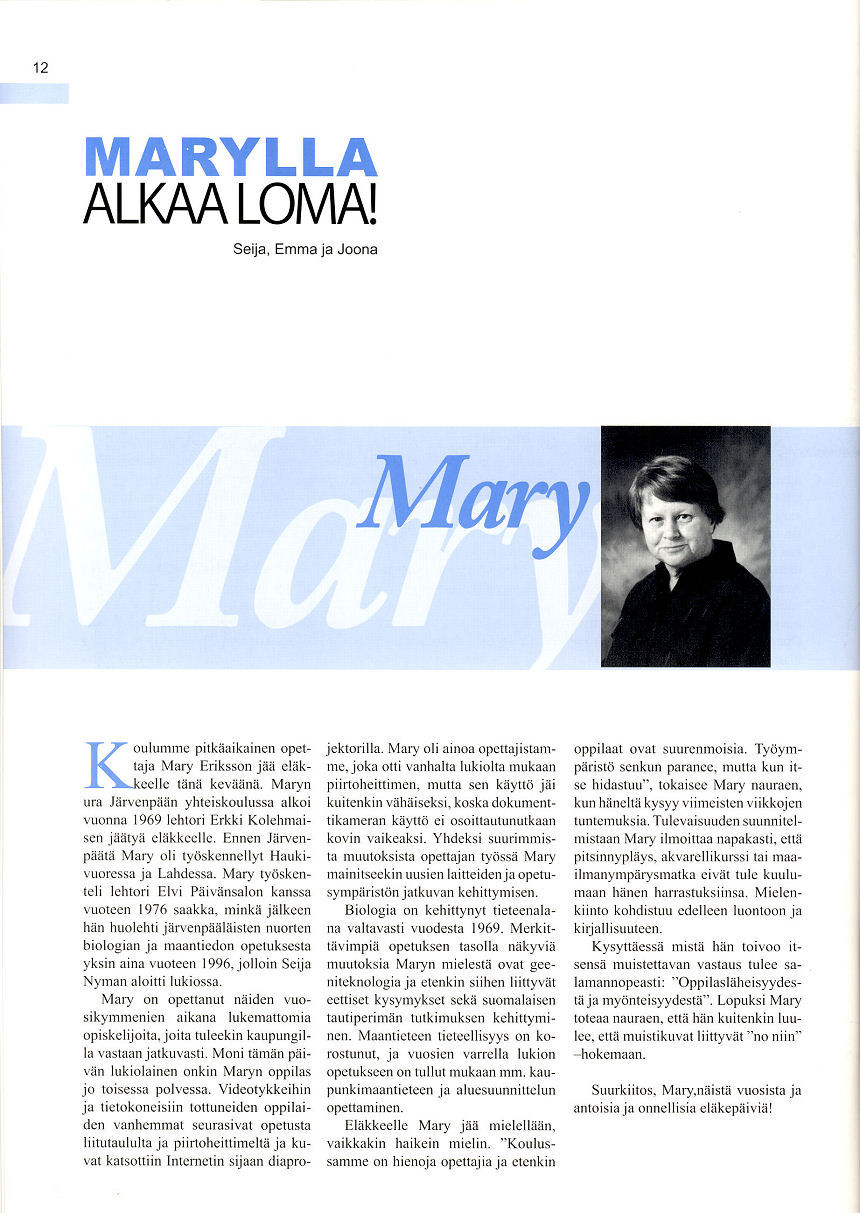 Maryn eläkkeellelähtöhaastattelu
