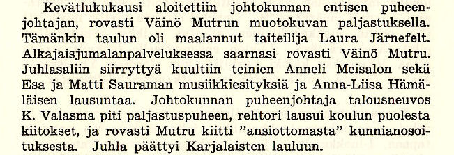 Muotokuvan paljastaminen vuosikertomus 1963-1964 sivu 4