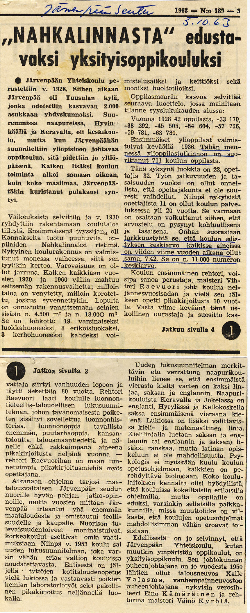 Jrvenpn Seutu 5.10.1963