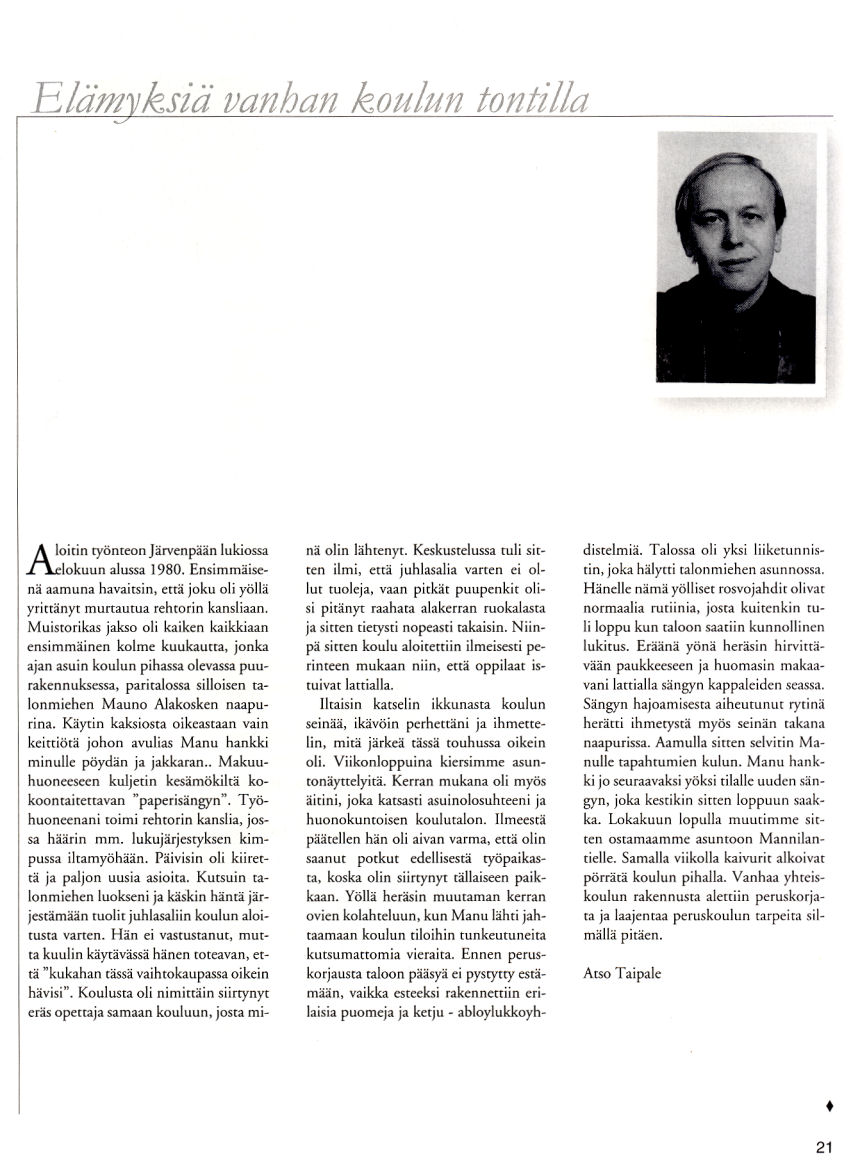 Atson muisteluja Lukion vuosikirjassa 2002-2003