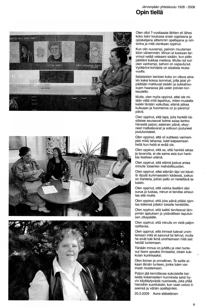 Aune Toivasen el�kesivut toimintakertomuksessa