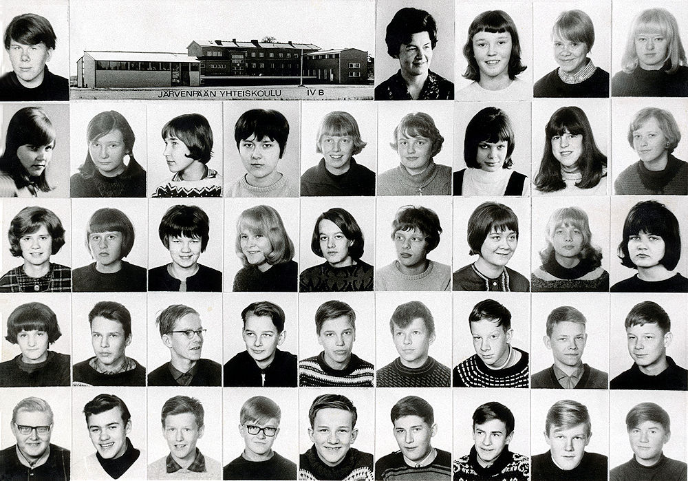 Järvenpään Yhteiskoulun 4 B luokka 1965-1966