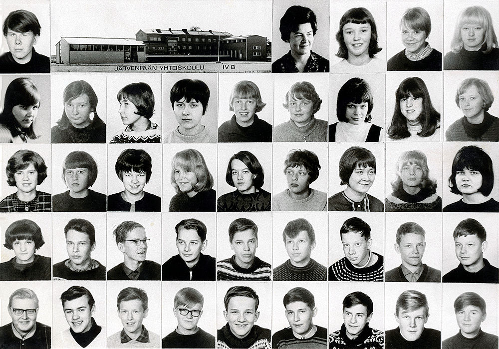 J�rvenp��n Yhteiskoulun 4 B luokka 1965-1966