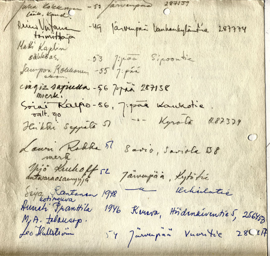 Ensimm�inen nimilista