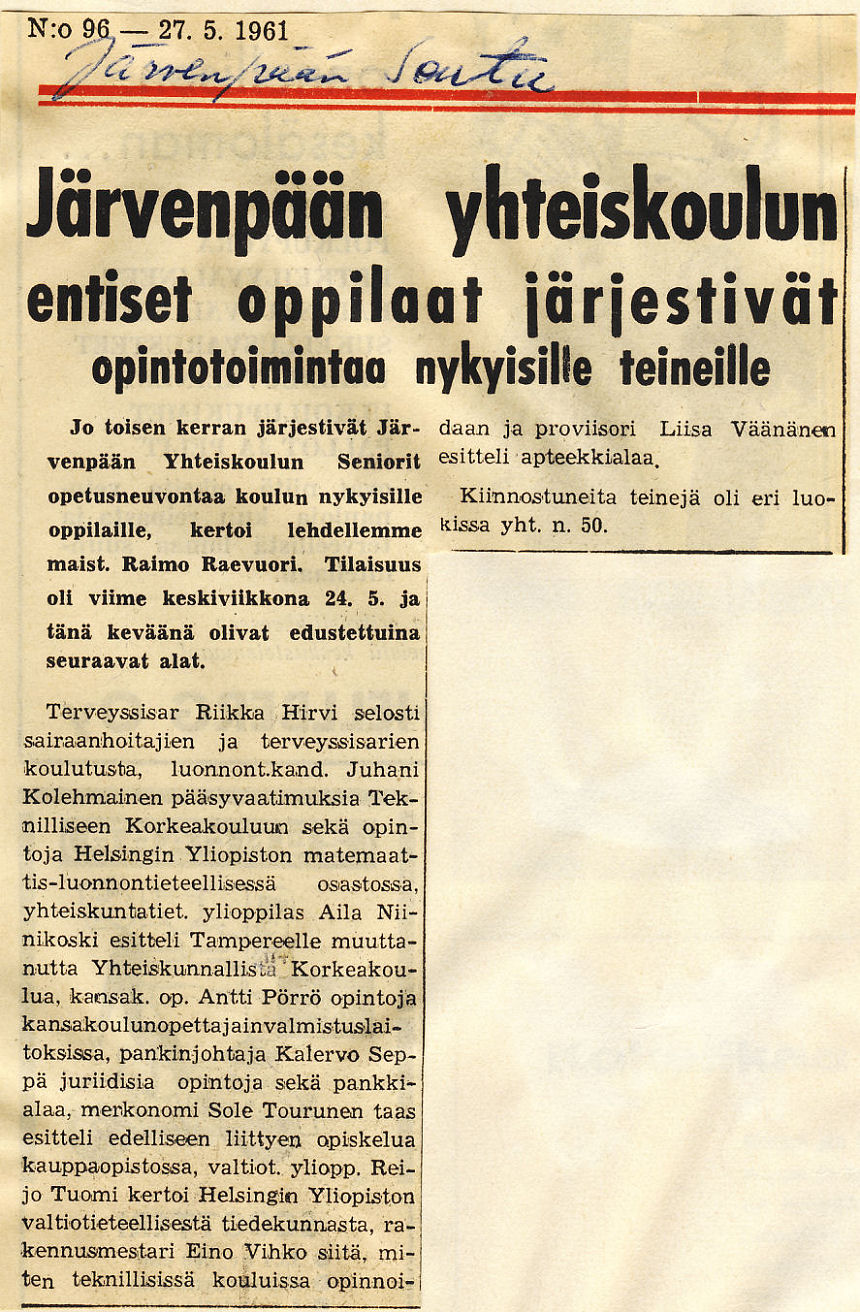 J�rvenp��n Seutu 27.5.1961