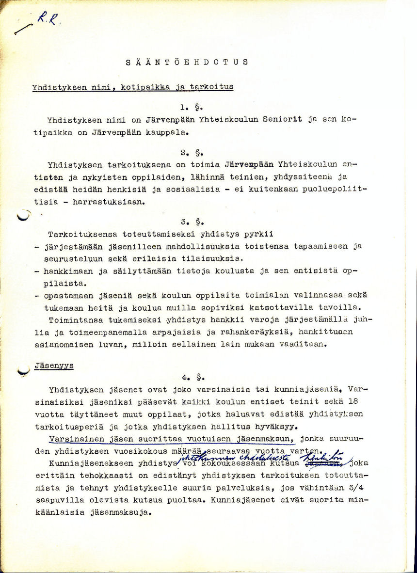 Vanhan senioriyhdistyksen s��nn�t sivu 1 /4