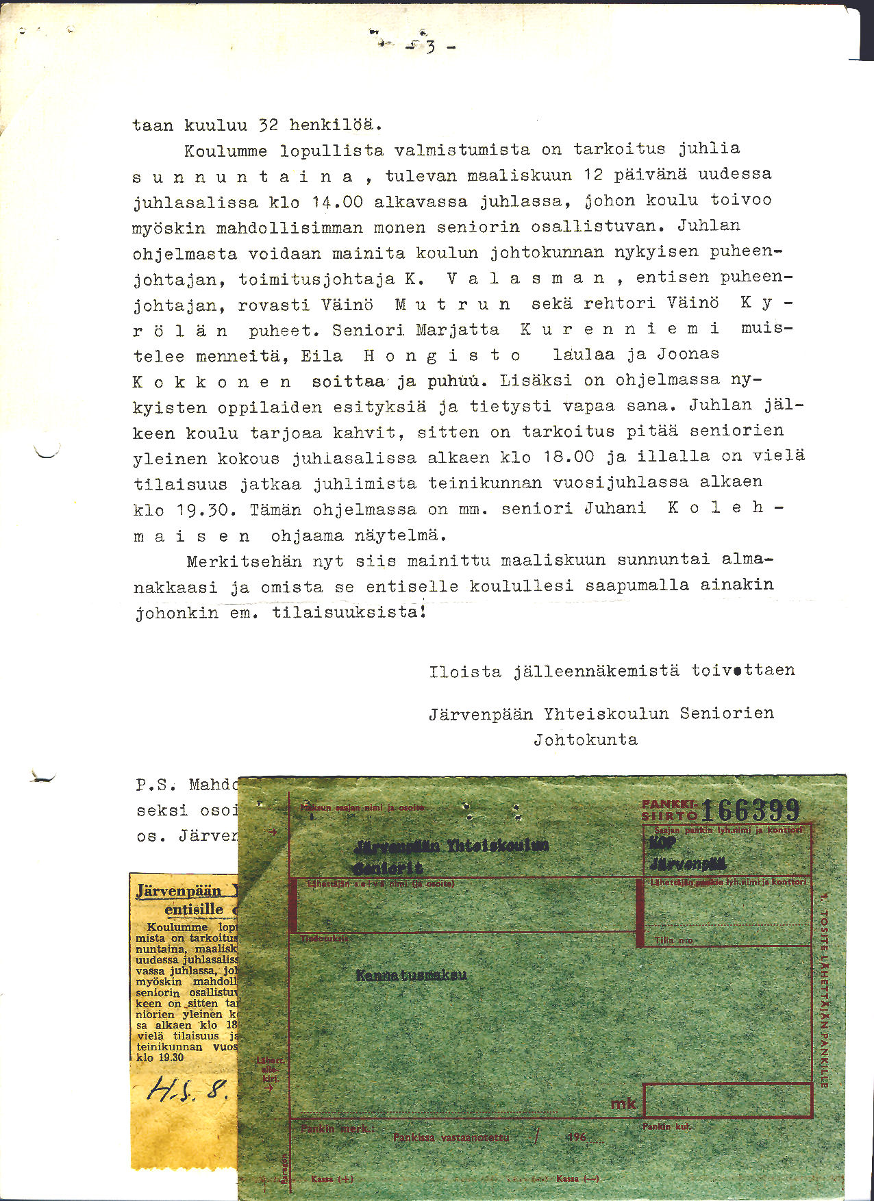 Vanhan senioriyhdistyksen toimintakertomus sivu 3